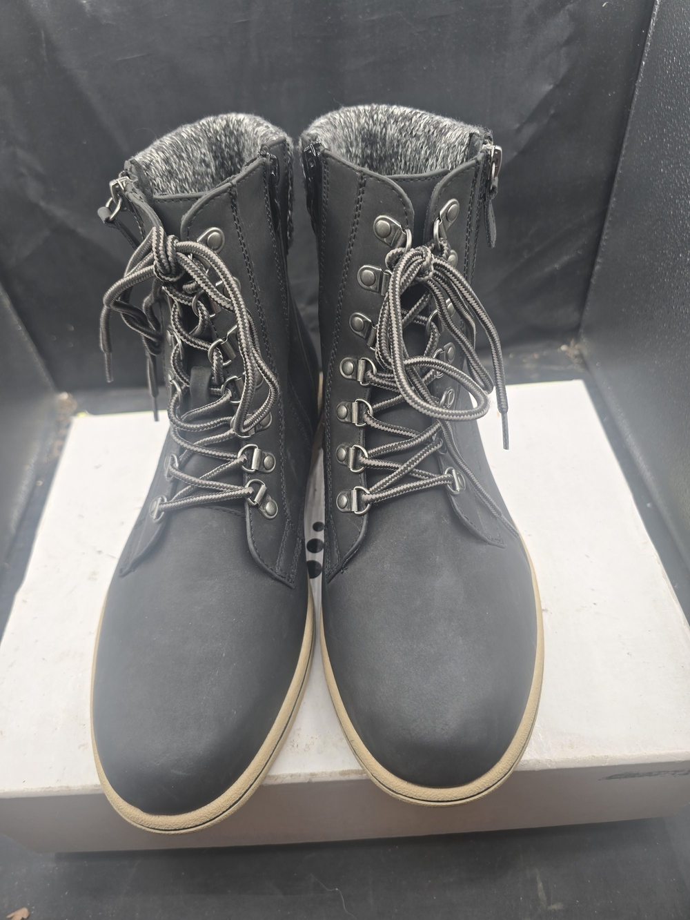 torrid Black Chukka Boots‎ with Faux Fur Collar